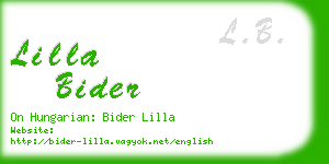 lilla bider business card